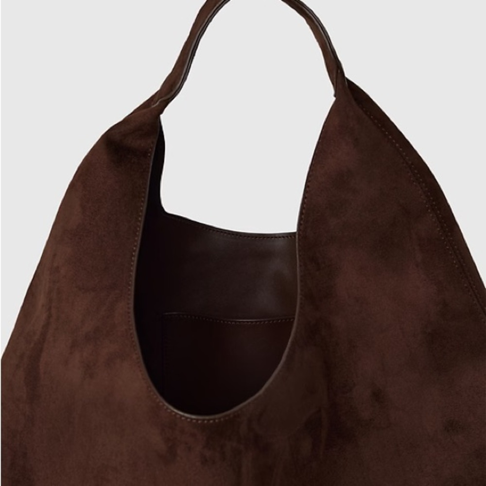 GAP Brown Vegan Suede Slouchy Tote Bag - Picture 2 of 8